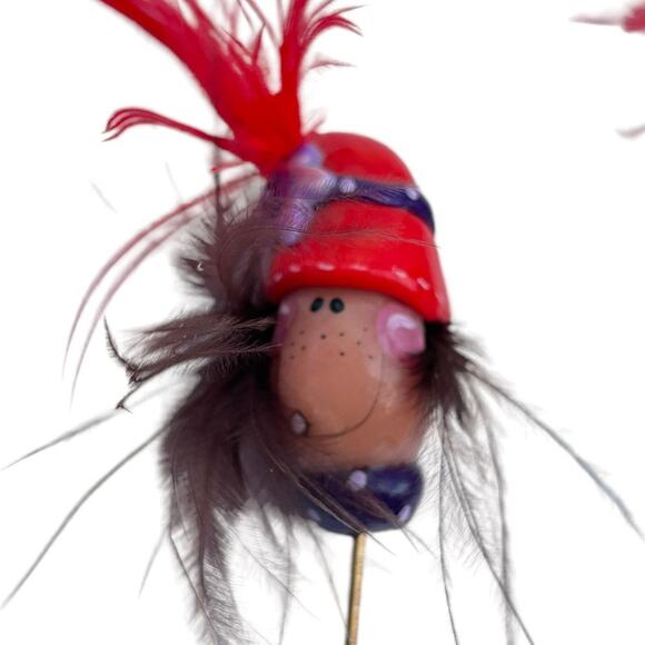 VTG Red Hat Society Hatpins Stick Pins Lot of 5 Grandmacore Grannycore - Picture 6 of 6